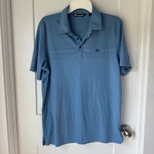 Travis Mathew Scrambler Golf Polo Blue Size Large 1MX128 Athleisure Performance